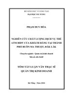 Nghiên cứu chất lượng dịch vụ thẻ ATM BIVD của khách hàng tại thành phố Buôn Ma Thuột, Đăk Lăk - (Phạm Duy Hòa)
