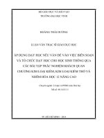 Áp dụng dạy học nêu vấn đề vào việc biên soạn các bài tập trắc nghiệm khách quan để tổ chức dạy học cho học sinh chương Kim loại kiềm, Kim loại kiềm thổ và nhôm hóa học 12 nâng cao