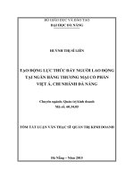 Tạo động lực thúc đẩy người lao động tại ngân hàng TMCP Việt Á , chi nhánh Đà Nẵng