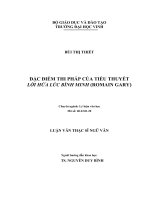 Đặc điểm thi pháp của tiểu thuyết Lời hứa lúc bình minh (Romain Gary)