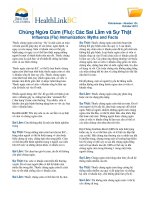 Chủng Ngừa Cúm (Flu) Các Sai Lầm và Sự Thật - Influenza (Flu) Immunization Myths and Facts