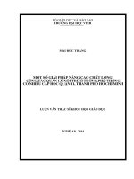 Một số giải pháp nâng cao chất lượng công tác quản lý nội trú ở trường phổ thông có nhiều cấp học quận 11, thành phố hồ chí minh