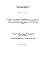 Giải pháp quản lý hoạt động liên kết đào tạo giữa nhà trường và doanh nghiệp ở trường trung cấp nghề kinh tế   kỹ thuật công nghiệp vinh