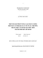 Một số giải pháp nâng cao chất lượng đội ngũ cán bộ quản lý nữ ở các trường trung học cơ sở huyện hóc môn thành phố hồ chí minh