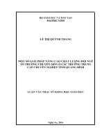 Một số giải pháp nâng cao chất lượng đội ngũ tổ trưởng chuyên môn ở các trường trung cấp chuyên nghiệp tỉnh quảng bình