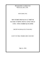 Một số biện pháp quản lý thiết bị dạy học ở trường trung cấp kỹ thuật công   nông nghiệp quảng bình