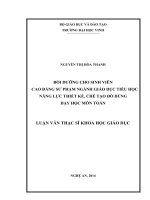 Bồi dưỡng cho sinh viên cao đẳng sư phạm ngành giáo dục tiểu học năng lực thiết kế, chế tạo đồ dùng dạy học môn Toán