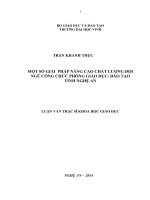 Một số giải pháp nâng cao chất lượng đội ngũ công chức phòng giáo dục đào tạo tỉnh nghệ an