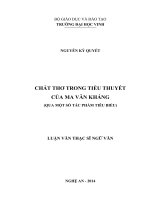 Chất thơ trong tiểu thuyết của Ma Văn Kháng (Qua một số tác phẩm tiêu biểu)