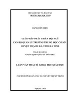 Giải pháp phát triển đội ngũ cán bộ quản lý trường trung học cơ sở huyện thạch hà, tỉnh hà tĩnh