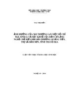 ảnh hưởng của môi trường lên một số chỉ tiêu sinh lý và sức khỏe của dân cư làng nghề chế biến hải sản phường Quang Tiến, thị xã Sầm Sơn, tỉnh Thanh Hóa