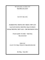 Marketing trong huy động tiền gửi tại ngân hàng TMCP ngoại thương Việt Nam, chi nhánh Đà Nẵng