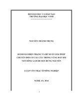 Đánh giá hiện trạng và đề xuất giải pháp chuyển đổi cơ cấu cây trồng vùng đất bãi ven sông Lam huyện Hưng Nguyên