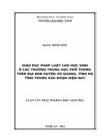 Giáo dục pháp luật cho học sinh ở các trường trung học phổ thông trên địa bàn huyện vũ quang, tỉnh hà tĩnh trong giai đoạn hiện nay