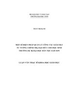 Một số biện pháp quản lý công tác giáo dục tư tưởng chính trị, đạo đức cho học sinh trường dự bị đại học dân tộc sầm sơn