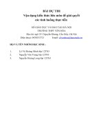 vận dụng kiến thức liên môn giải quyết vấn đề thực tiễn thiết kế hệ thống xử lí và thông thoát nước thải tại trường THPT yên hòa