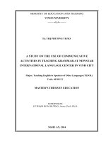A study on the use of communicative activities in teaching grammar at newstar international language center in Vinh city