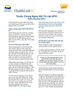 Thuốc Chủng Ngừa Sốt Tê Liệt (IPV) - Polio Vaccine (IPV)