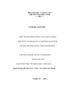 Một số giải pháp nâng cao chất lượng đội ngũ cán bộ quản lý trường mầm non huyện thường xuân, tỉnh thanh hóa