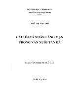 Cái tôi cá nhân lãng mạn trong văn xuôi Tản Đà