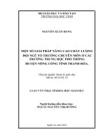 Một số giải pháp nâng cao chất lượng đội ngũ tổ trưởng chuyên môn ở các trường trung học phổ thông huyện nông cống tỉnh thanh hóa