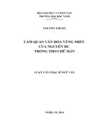 Cảm quan văn hóa vùng miền của Nguyễn Du trong thơ chữ hán