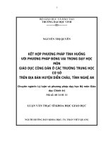 Kết hợp phương pháp tình huống với phương pháp đóng vai trong dạy học môn giáo dục công dân ở các trường trung học cơ sở trên địa bàn huyện diễn châu, tỉnh nghệ an