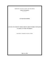 A study on students'''' behavior in group work in speaking classes at Vinh Uiniversity