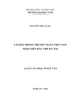 Cái hài trong truyện ngắn Việt Nam thập niên đầu thế kỷ XXI