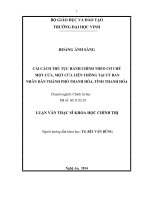 Cải cách thủ thục hành chính theo cơ chế một cửa, một cửa liên thông tại Ủy ban nhân dân thành phố Thanh Hóa, tỉnh Thanh Hóa