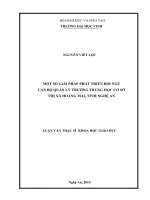 Một số giải pháp phát triển đội ngũ cán bộ quản lý trường trung học cơ sở thị xã hoàng mai, tỉnh nghệ an