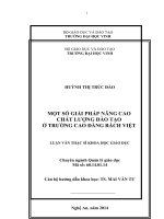 Một số giải pháp nâng cao chất lượng đào tạo ở trường Cao đẳng Bách Việt