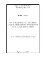 Một số giải pháp nâng cao chất lượng cán bộ quản lý các trường trung học cơ sở huyện quan sơn tỉnh thanh hóa