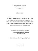 Đánh giá ảnh hưởng của mật độ và mức bón phân Kali đến sinh trưởng, phát triển và năng suất của tổ hợp cà chua lai NH-2764 trên đất cát pha ven biển Hoàng Mai