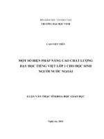 Một số biện pháp nâng cao chất lượng dạy học tiếng việt lớp 1 cho học sinh người nước ngoài