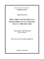 Phát triển nguồn nhân lực hành chính cấp xã tại Huyện Trà Cú, Tỉnh Trà Vinh