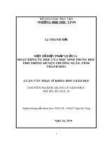 Một số biện pháp quản lý hoạt động tự học của học sinh trung học phổ thông huyện thường xuân, tỉnh thanh hóa