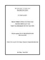 Hoàn thiện công tác đào tạo nguồn nhân lực tại viện vệ sinh dịch tể Tây Nguyên