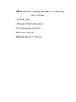 Phân tích các phương pháp tính chỉ số. Liên hệ thực tiễn ở Việt Nam