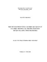 Một số giải pháp nâng cao hiệu quả quản lý của hiệu trưởng các trường mầm non huyện nga sơn, tỉnh thanh hóa