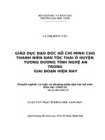 Giáo dục đạo đức hồ chí minh cho thanh niên dân tộc thái ở huyện tương dương tỉnh nghệ an trong giai đoạn hiện nay