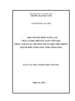 Một số giải pháp nâng cao chất lượng đội ngũ giáo viên dạy tiếng anh ở các trường trung học phổ thông thành phố vĩnh long, tỉnh vĩnh long