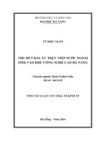 Thu hút đầu tư trực tiếp nước ngoài (FDI) vào khu công nghệ cao Đà Nẵng