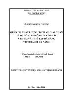 Quản trị chất lượng dịch vụ giao nhận hàng hóa tại công ty cổ phần vận tải và thuê tàu Đà Nẵng (Vietfracht DaNang)
