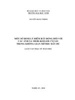Một số định lý điểm bất động đối với các ánh xạ meir keeler cyclic trong không gian mêtric đầy đủ