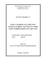 Nâng cao động lực thúc đẩy người lao động tại công ty TNHH công nghiệp Daeryang Việt Nam