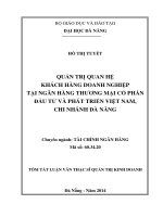 Quản trị quan hệ khách hàng doanh nghiệp tại ngân hàng TMCP đầu tư và phát triển Việt Nam, chi nhánh Đà Nẵng