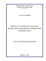 Biên soạn và hướng dẫn giảng dạy bài học lịch sử địa phương ở trường THPT tỉnh Kiên Giang