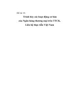 Trình bày các hoạt động cơ bản của Ngân hàng thương mại trên Thị trường chứng khoán, liên hệ thực tiễn tại Việt Nam