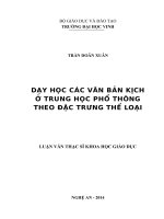 Dạy học các văn bản kịch ở trung học phổ thông theo đặc trưng thể loại